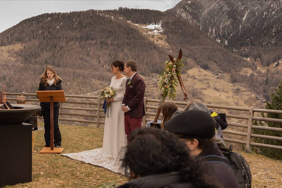 Mariage hiver montagne