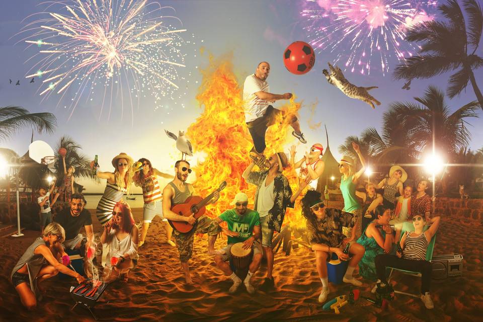 Fête sur la plage