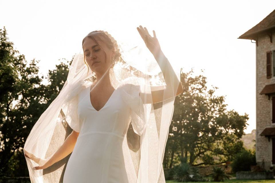 Photo mariée parc