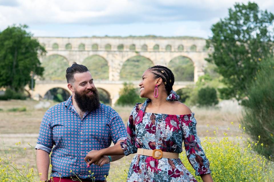 Photos couple Pont du Gard