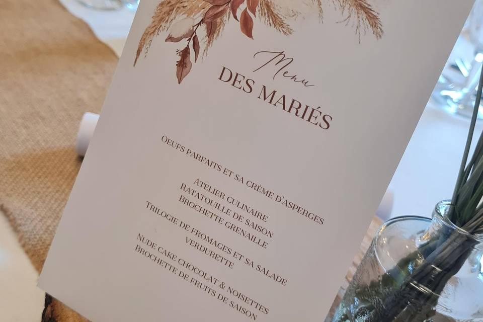 Table des mariés