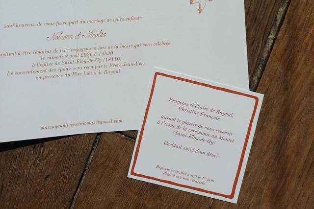 Faire-part de mariage 2026