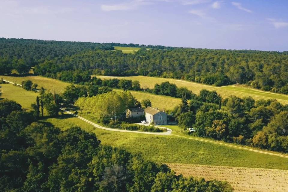 Vue aérienne du site