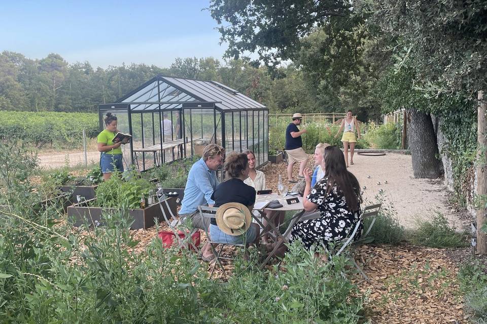 Potager et pétanque