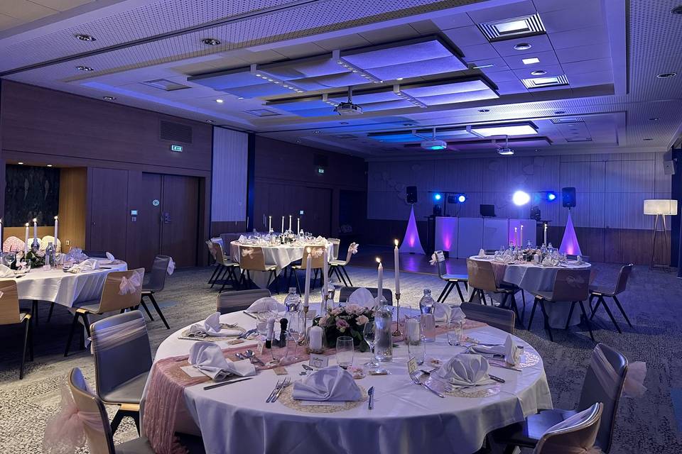 Mariage rose et doré