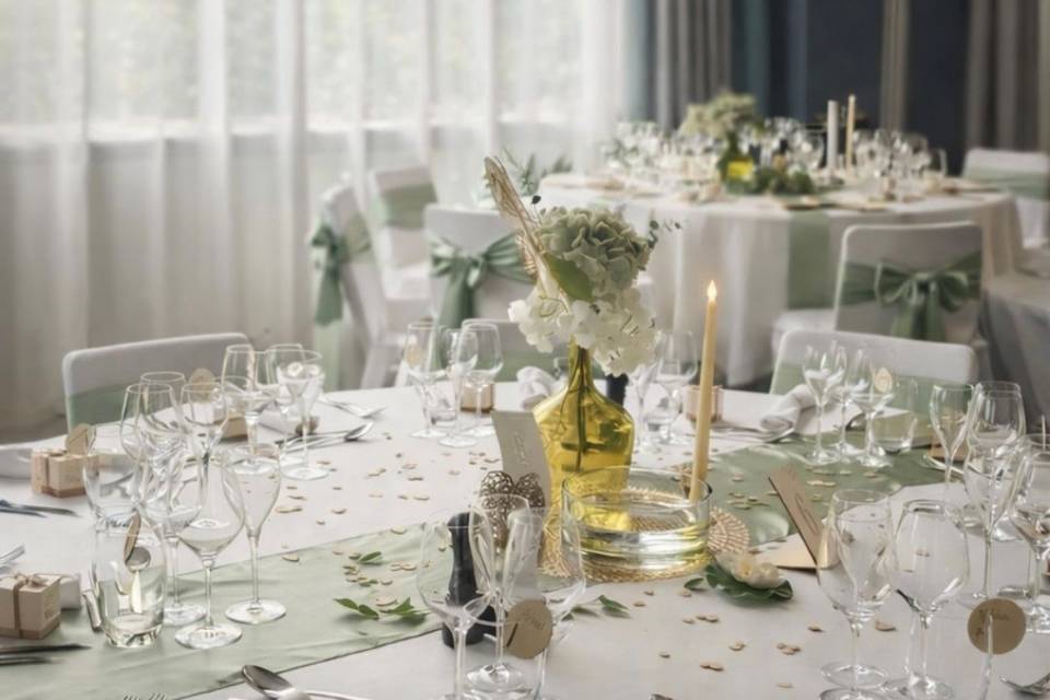 Mariage vert et blanc