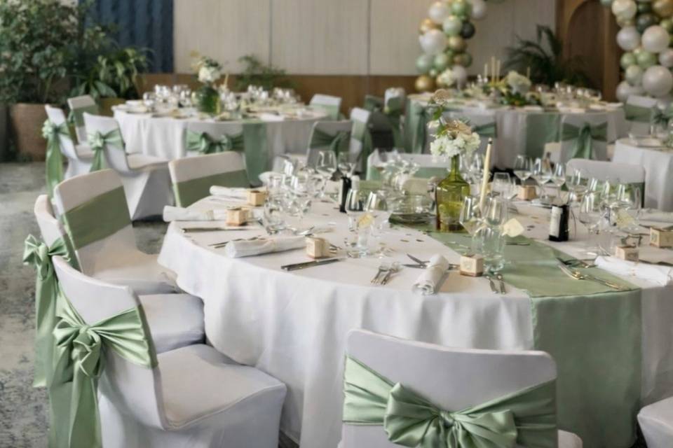 Mariage vert et blanc