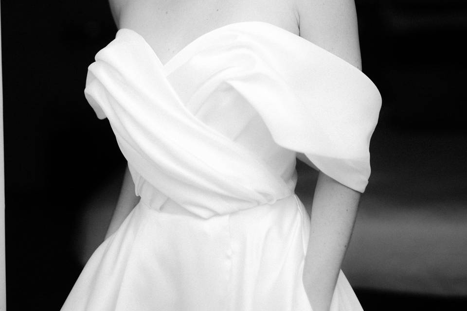 Robe de mariée en mikado
