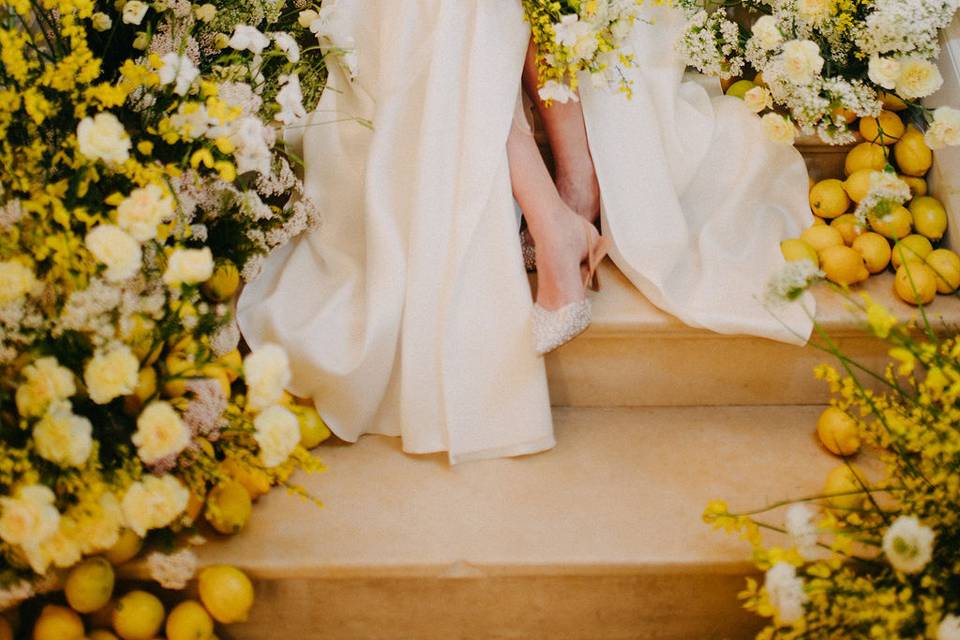 Robe de mariée avec fente