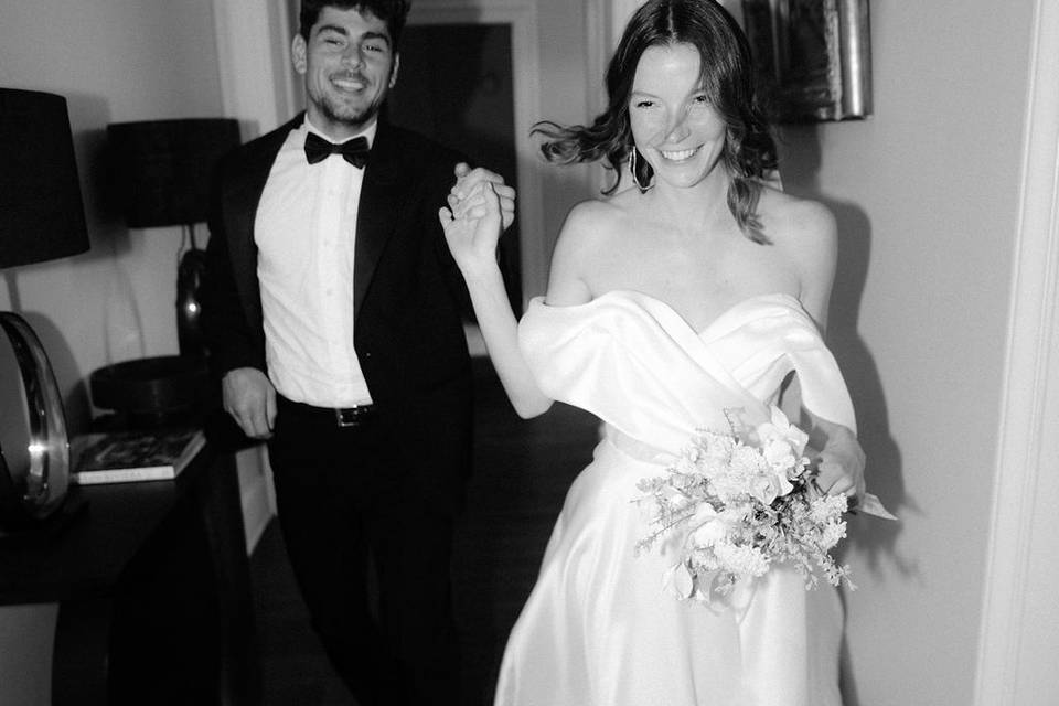 Robe de mariée en mikado