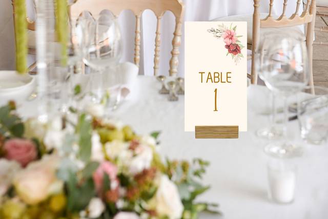 Numéro de table Fleurs en or