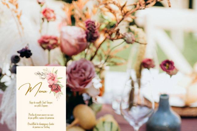 Menu Fleurs en or