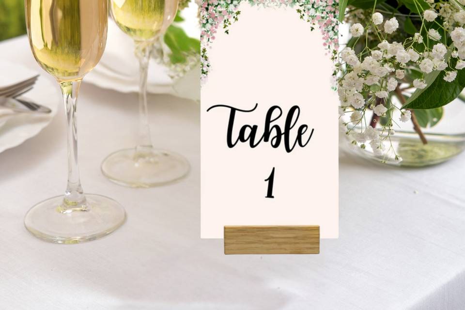 Numéro de table Aquarelle