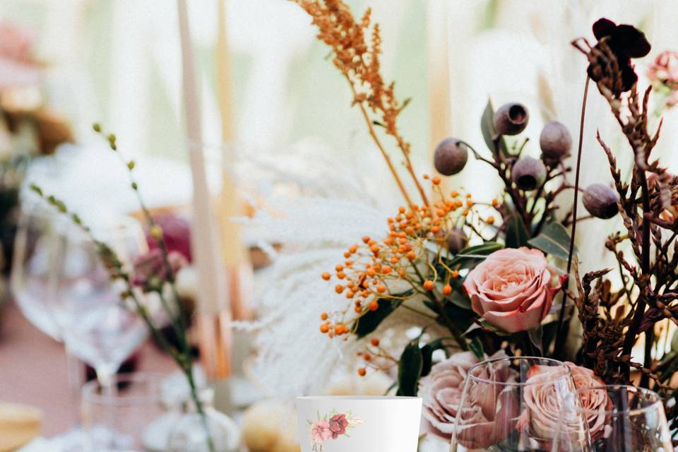 Gobelet Fleurs en or