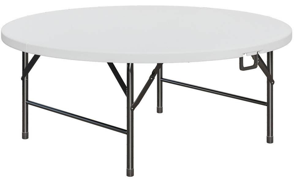 Table ronde blanche pliante