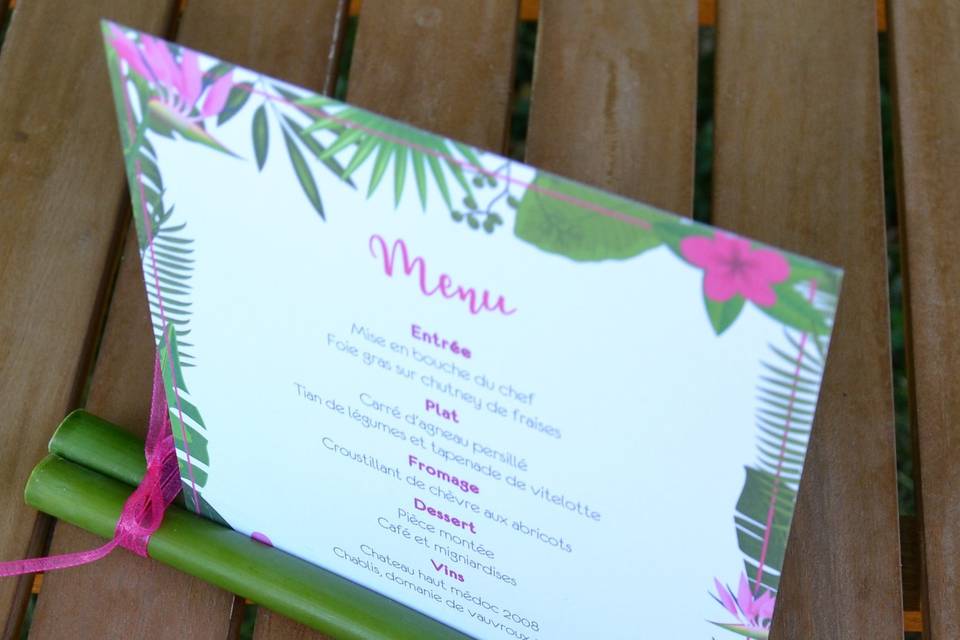 Menu tropical