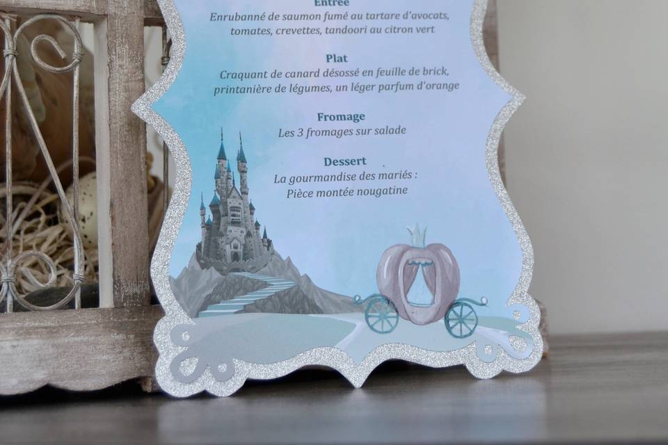 Menus princesse pailleté