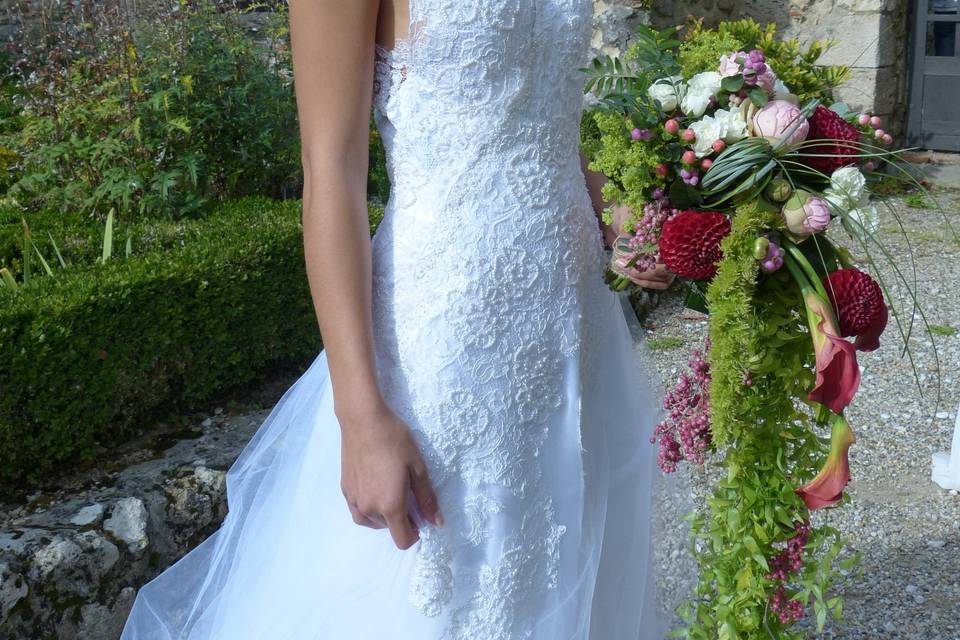 Robe dentelle et tulle