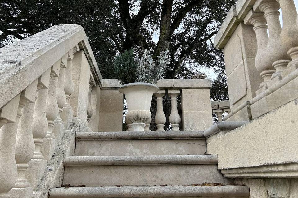 Accès à la terrasse vignes