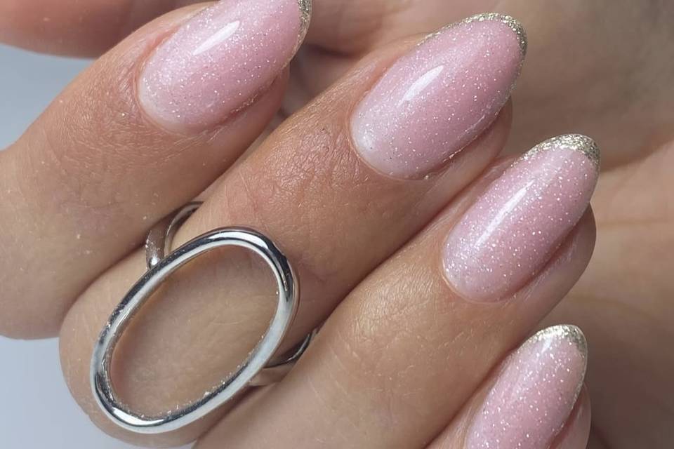 Gel paillettes french glitter