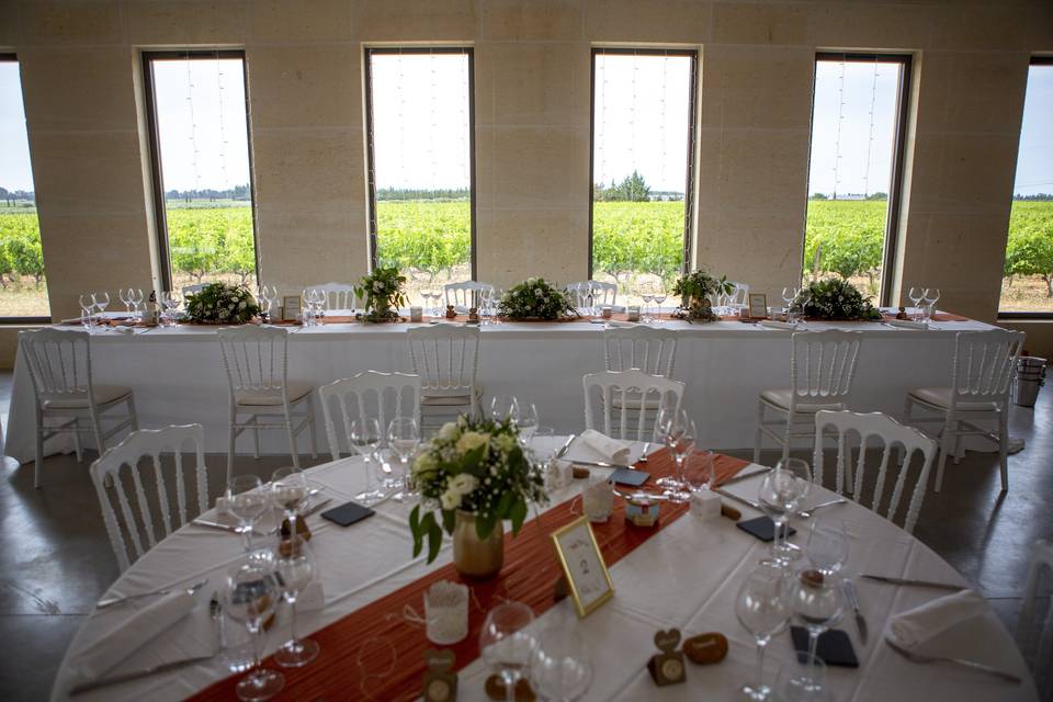 Salle vue sur les vignes