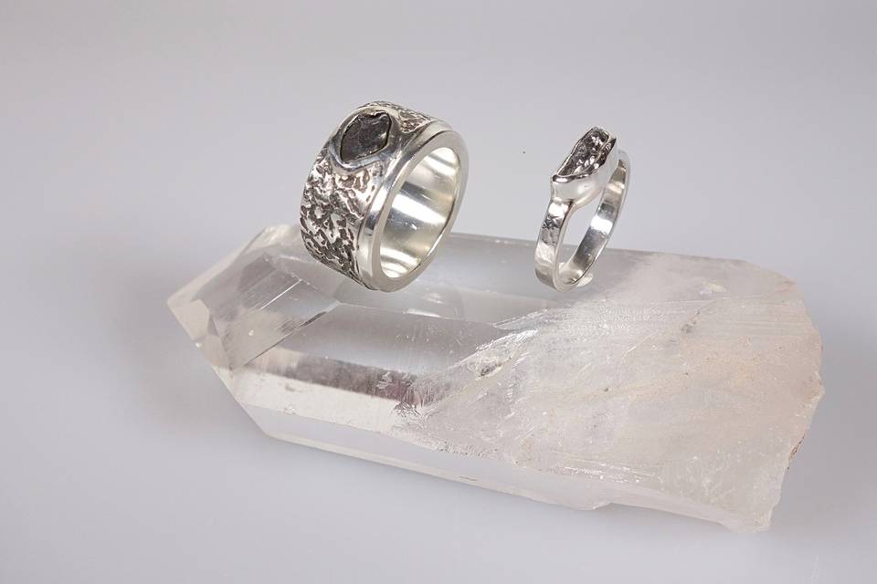 Bague argent avec gravures