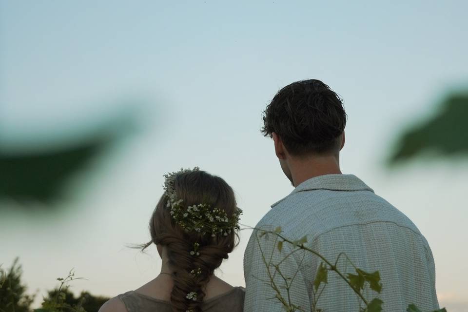 Coiffure couple bohème