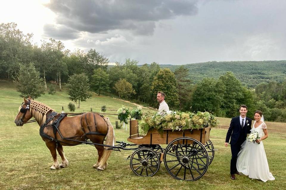 Mariage calèche Coly