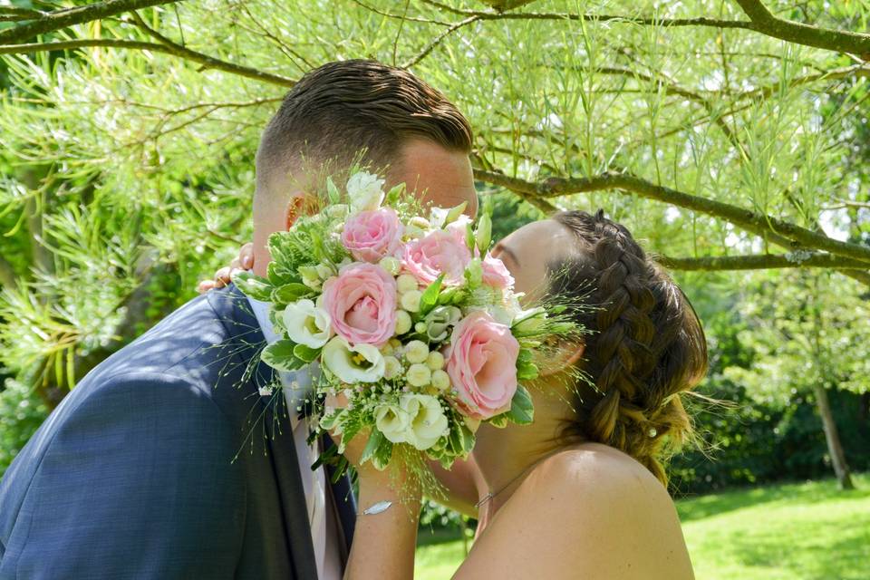 Mariage bleu et rose