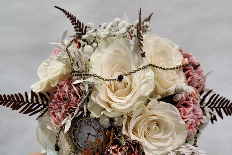 Bouquet de mariée steampunk