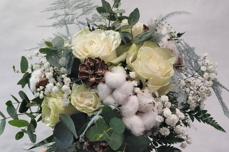 Bouquet de mariée hivernal