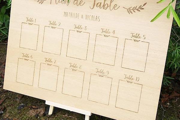 Plan de table en bois