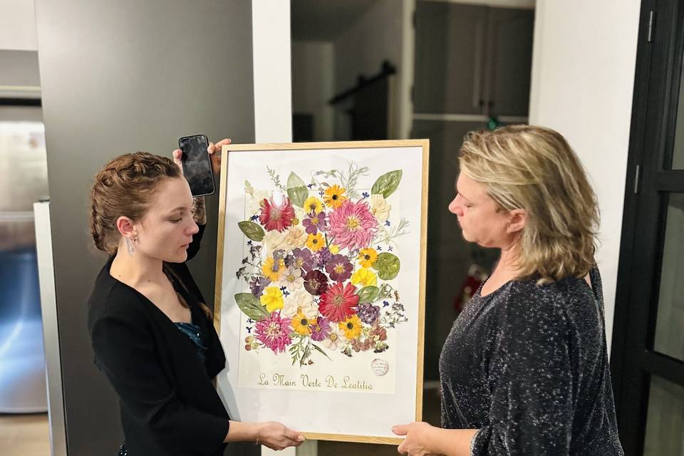 Cadre en fleurs préssées