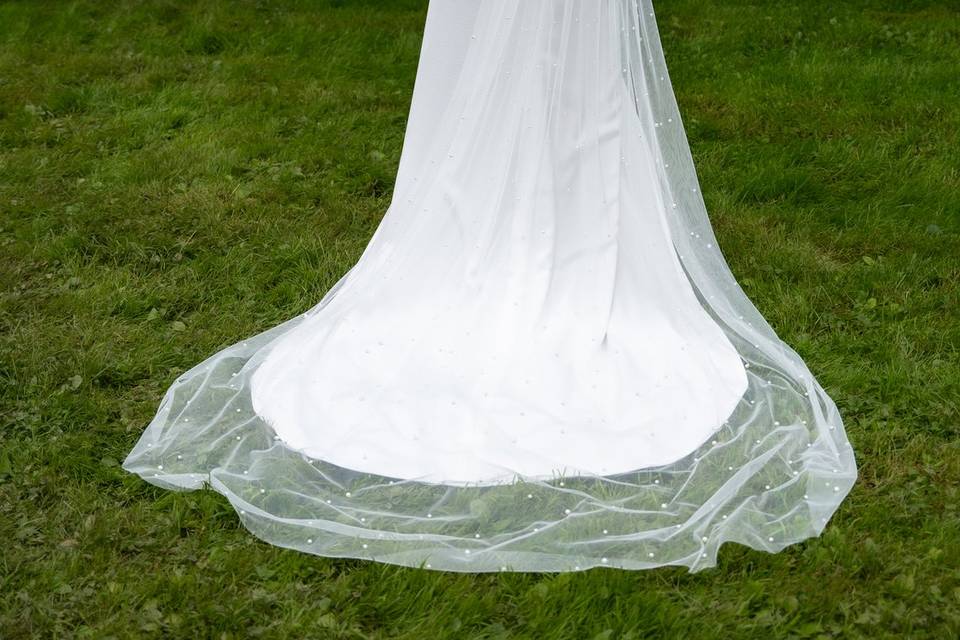 Longue traine, robe mariée