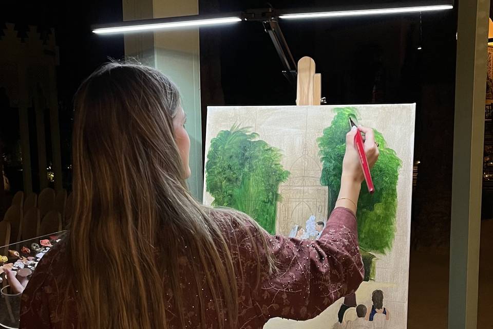 Toile en cours de réalisation