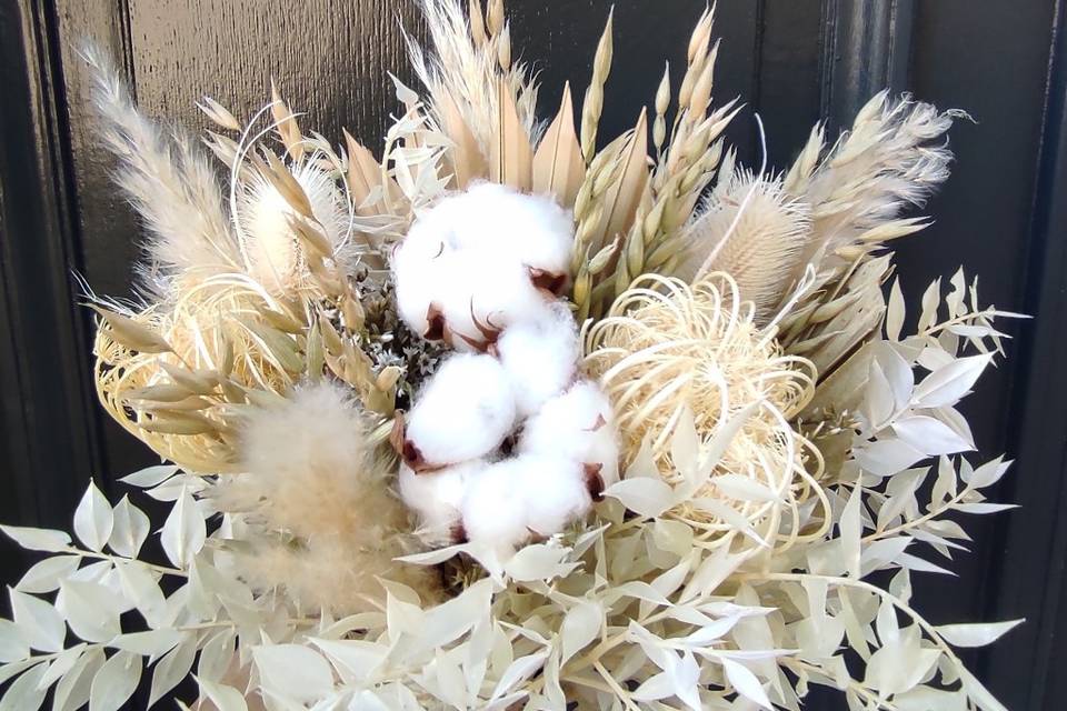 Bouquet de mariée fleurs séché