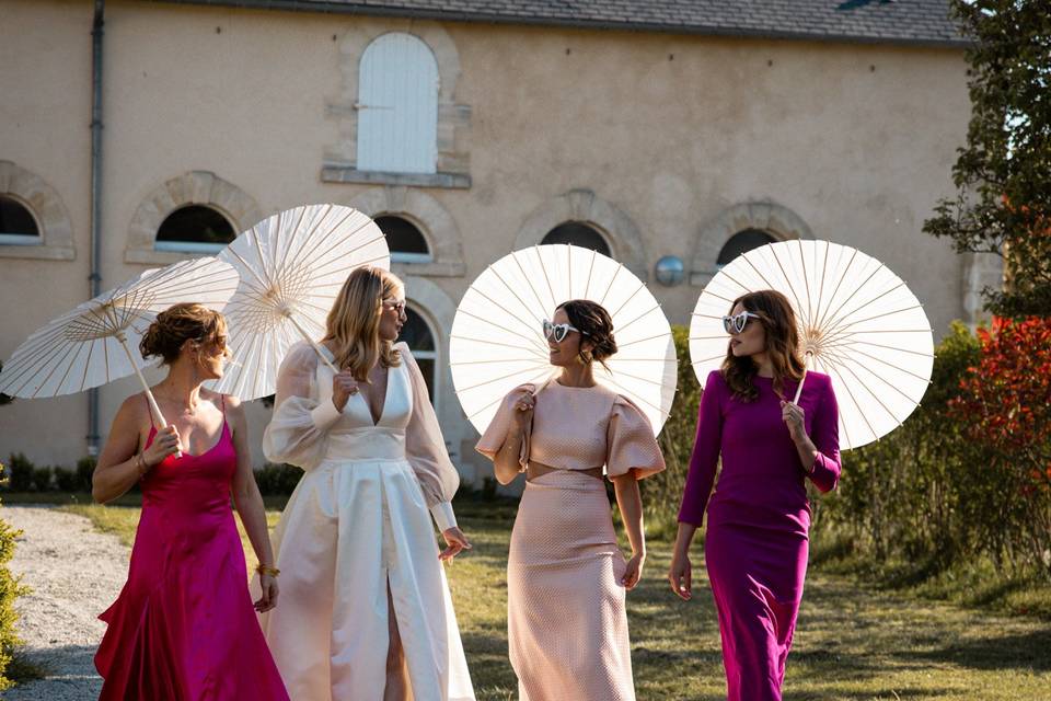 Mariée et demoiselles