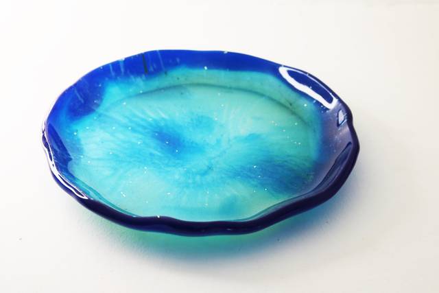 Coupelle décorative bleue