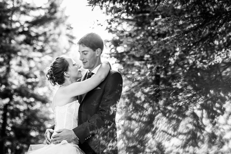 Photo de couple en forêt