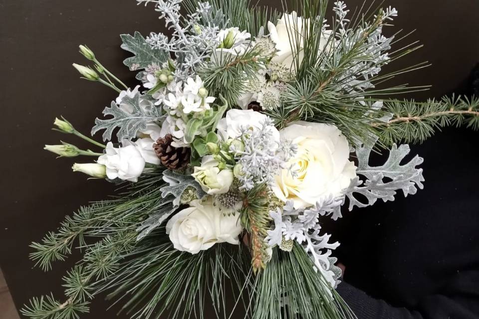 Bouquet de mariée hivernal