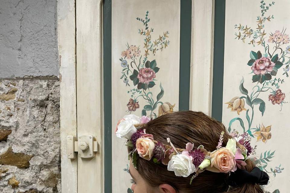 Bouquet de mariée et couronne