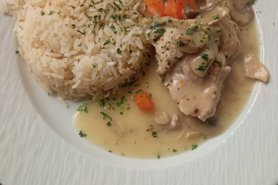 Blanquette de dinde et son riz