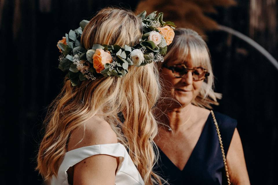 Couronne de fleurs stabilisées