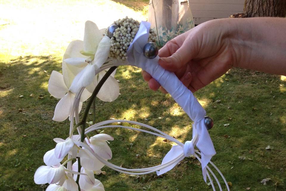 Bouquet en cercle mariée