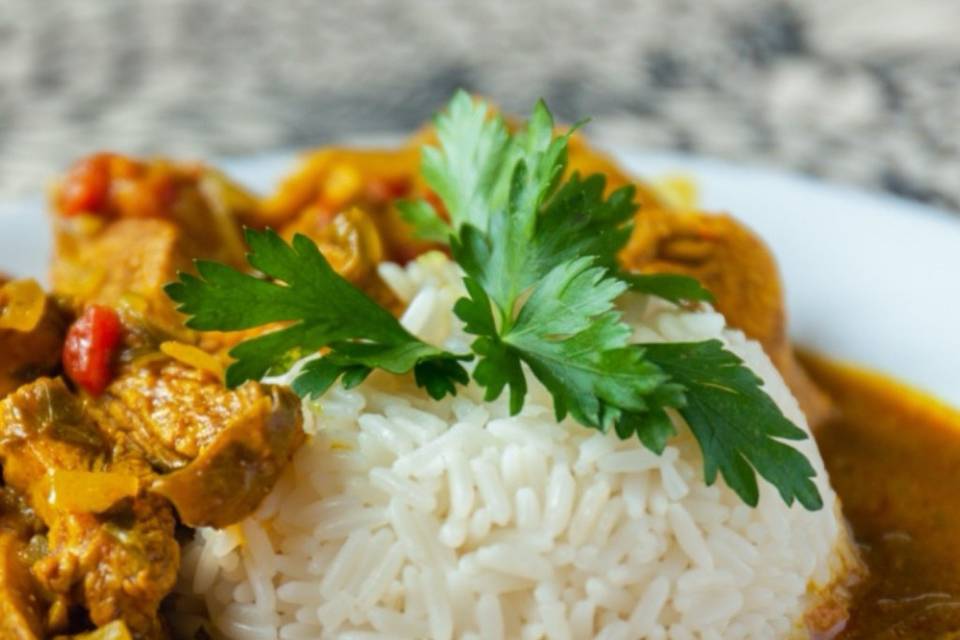 Poulet curry et riz