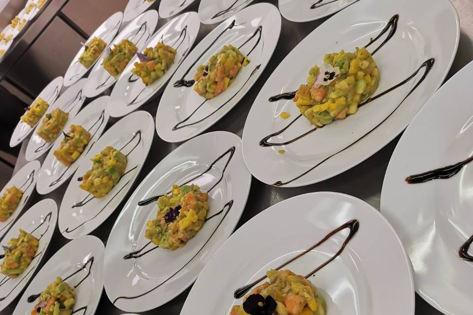 Tartare crevette avocat mangue