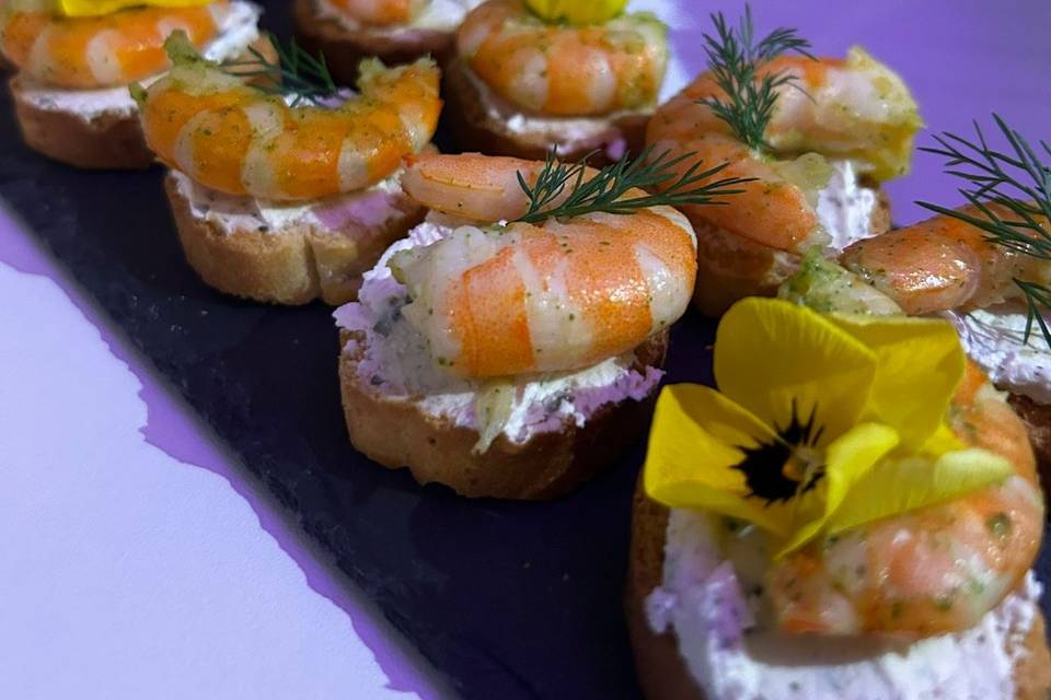 Toasts aux crevettes