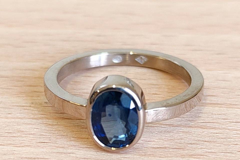 Bague saphir/argent
