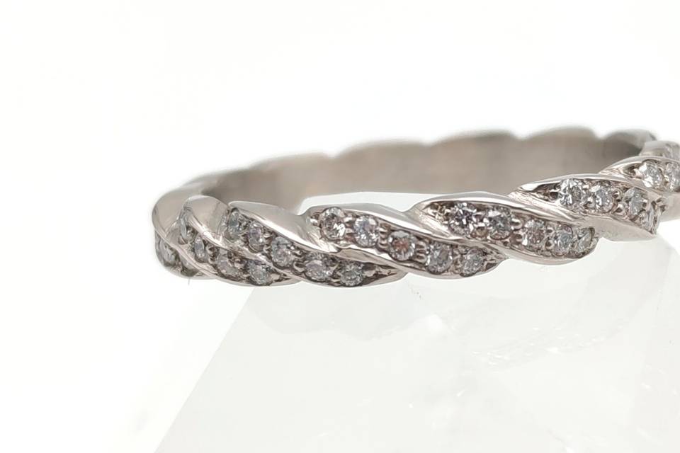 Bague or gris palladié/diamant