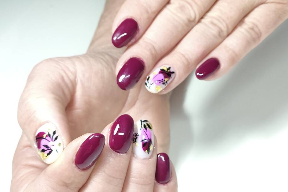 Nail art feuilles